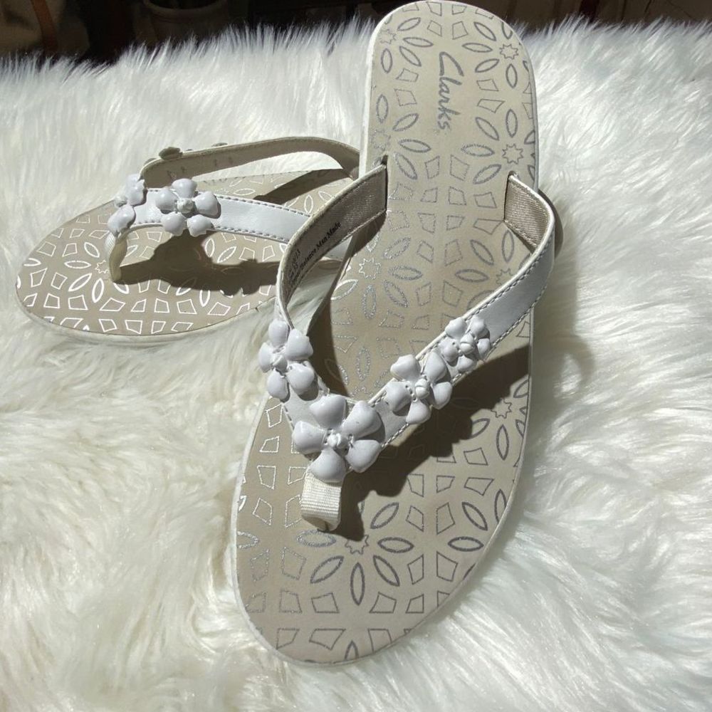 Clarks sandals floral embellised